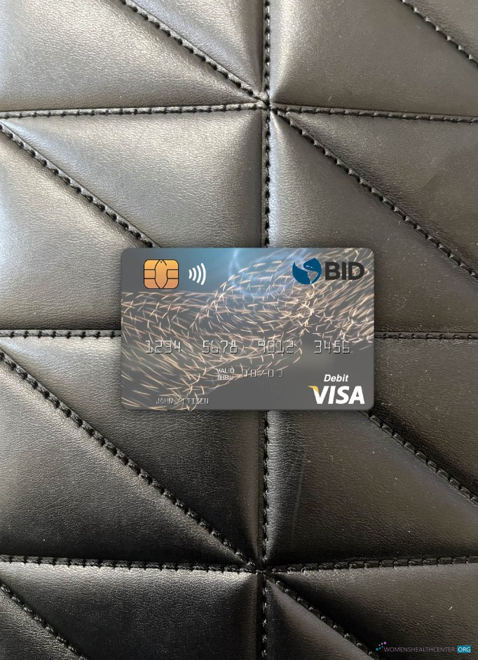 Download Dominican Republic Banco BID visa debit card photolook front Photoshop template